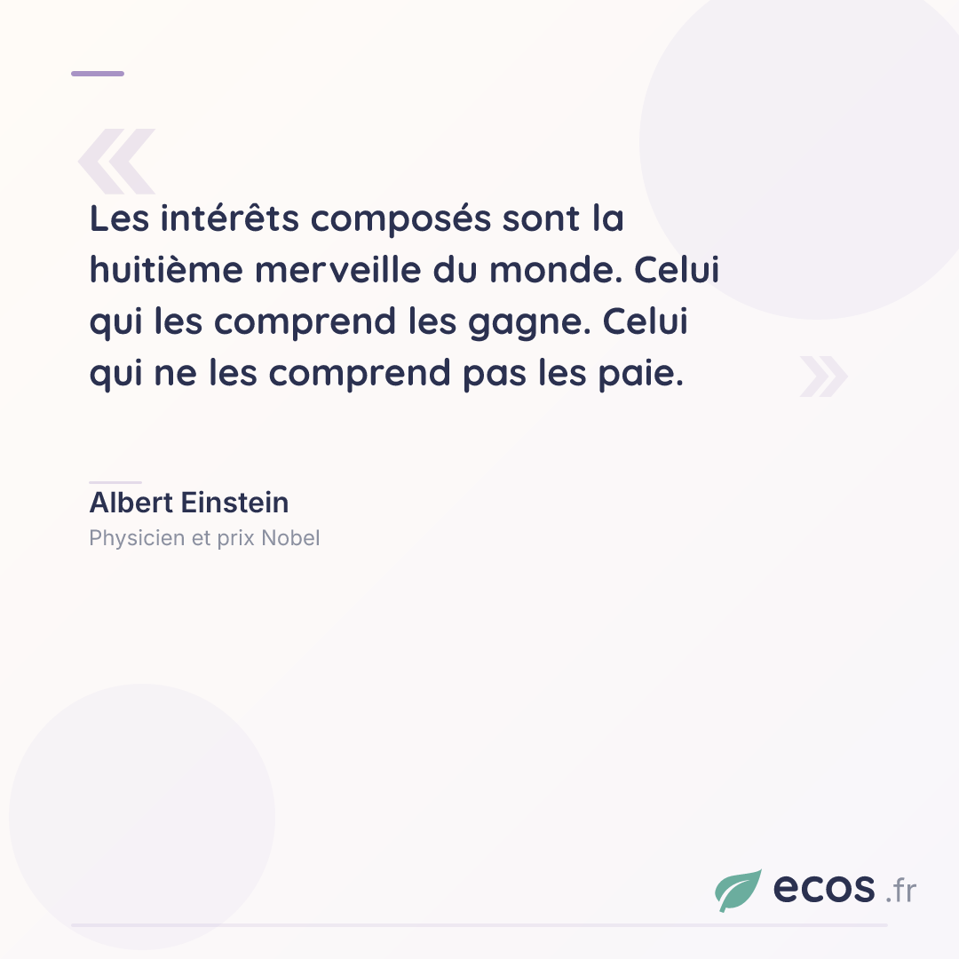 Citation de Albert Einstein : Les intérêts composés sont la huitième merveille du monde. Celui qui les compren...