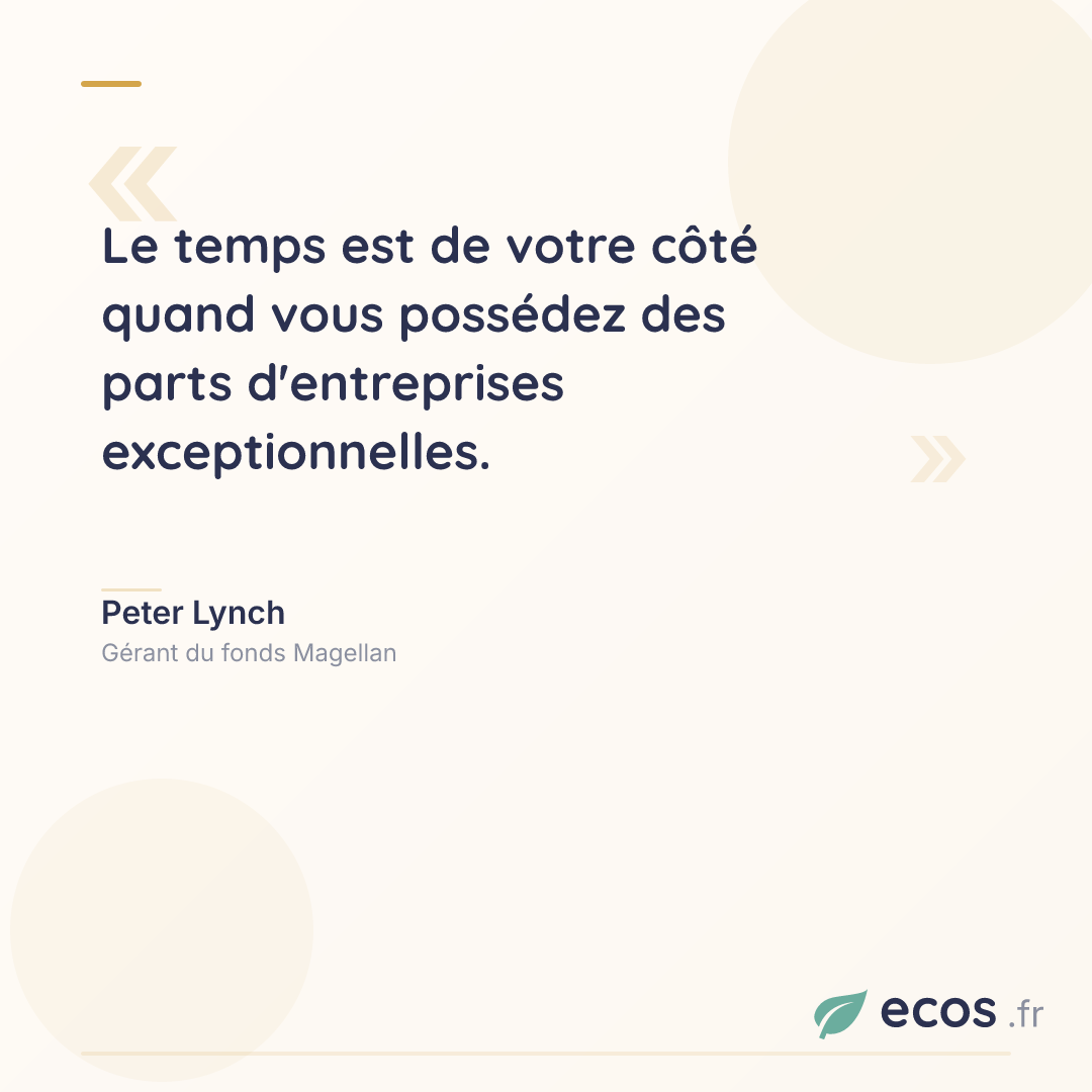 Citation de Peter Lynch : Le temps est de votre côté quand vous possédez des parts d'entreprises exception...